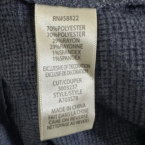 Max Studio Women s Large Blue Peasant Blouse Lace Up Crochet Boho - Picture 6 of 8